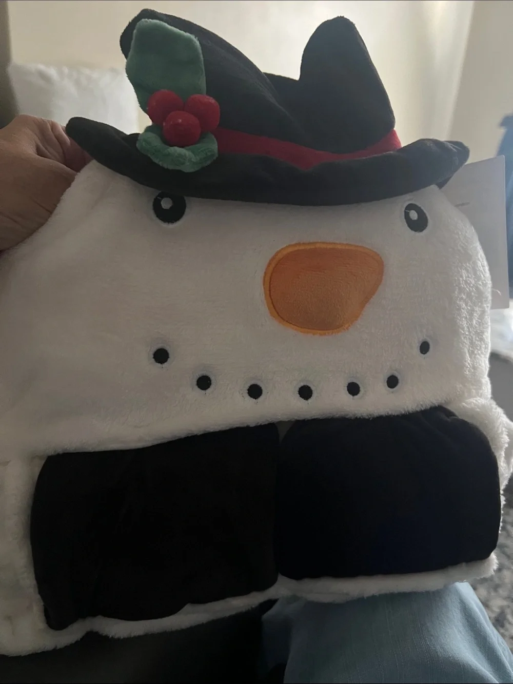 Hooded Snowman Throw NWT